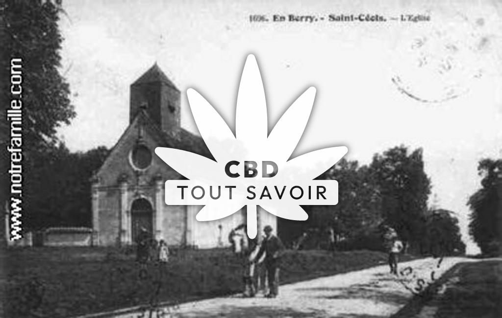 Village à Saint-Ceols avec feuille Cannabis CBD