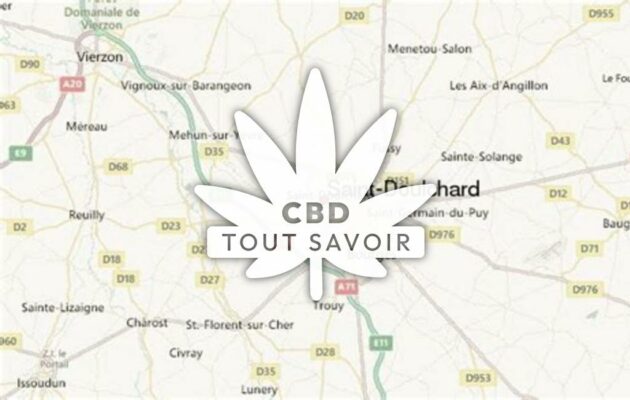 Village à Saint-Doulchard avec feuille Cannabis CBD