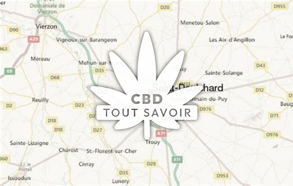 Village à Saint-Doulchard avec feuille Cannabis CBD
