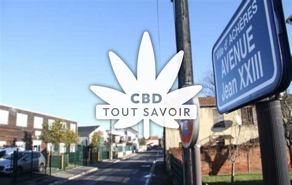 Village à Acheres avec feuille Cannabis CBD