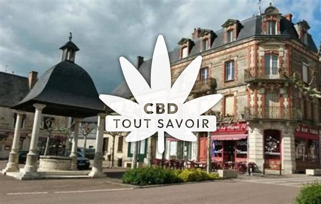 Village à Henrichemont avec feuille Cannabis CBD
