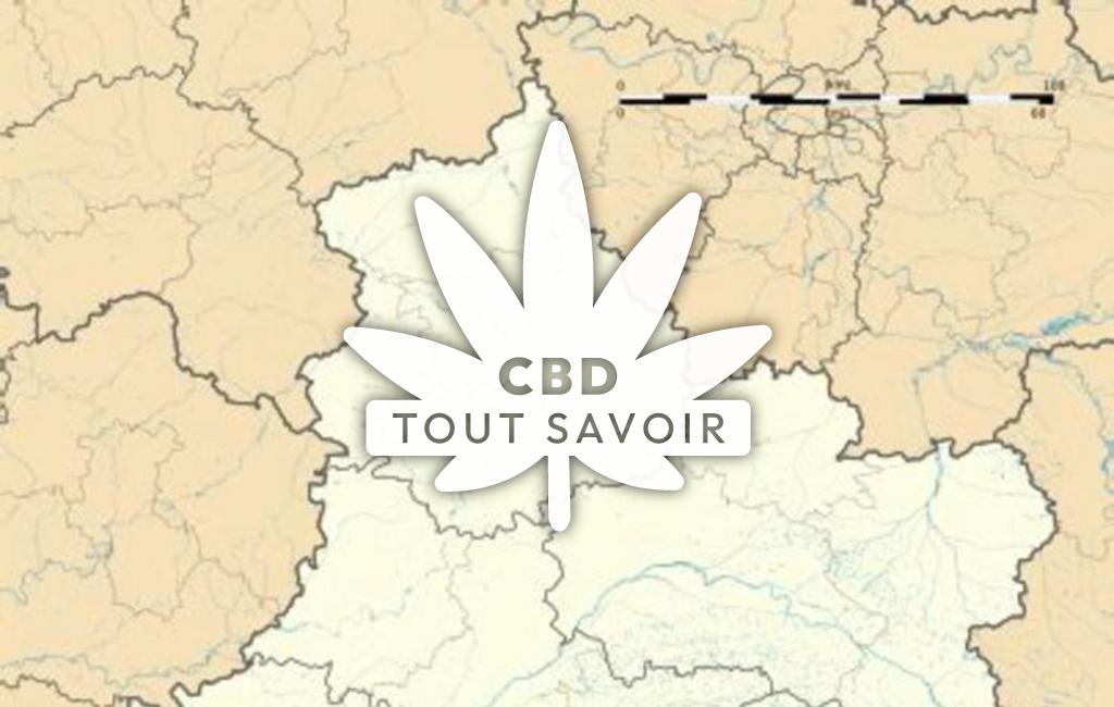 Village à Assigny avec feuille Cannabis CBD