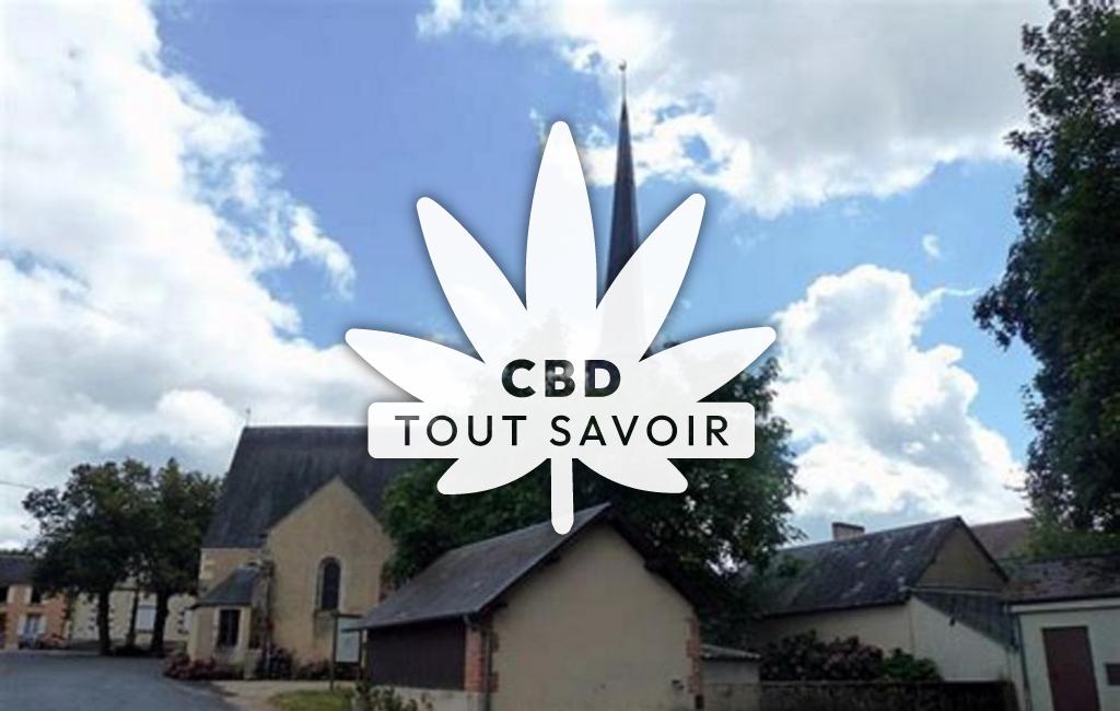 Village à Villegenon avec feuille Cannabis CBD