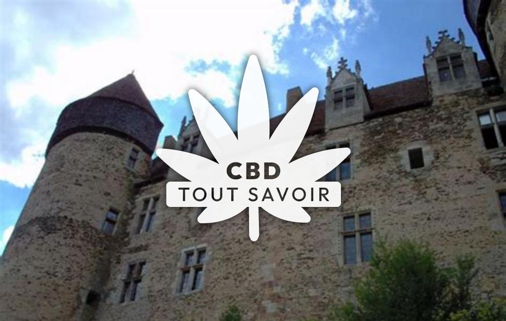 Village à Culan avec feuille Cannabis CBD