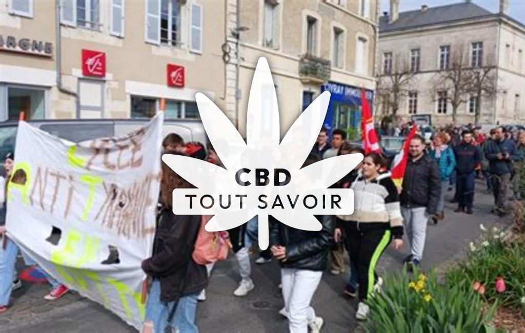 Village à Civray avec feuille Cannabis CBD