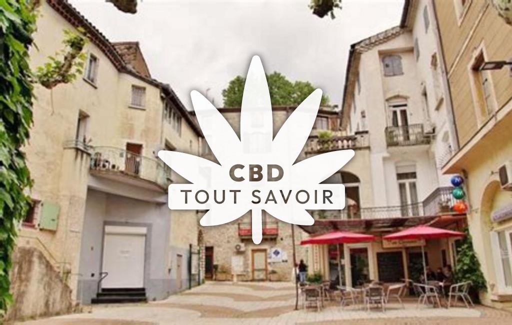 Village à Saint-Ambroix avec feuille Cannabis CBD