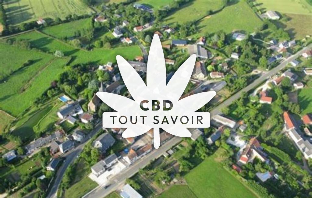 Village à Menetou-Ratel avec feuille Cannabis CBD