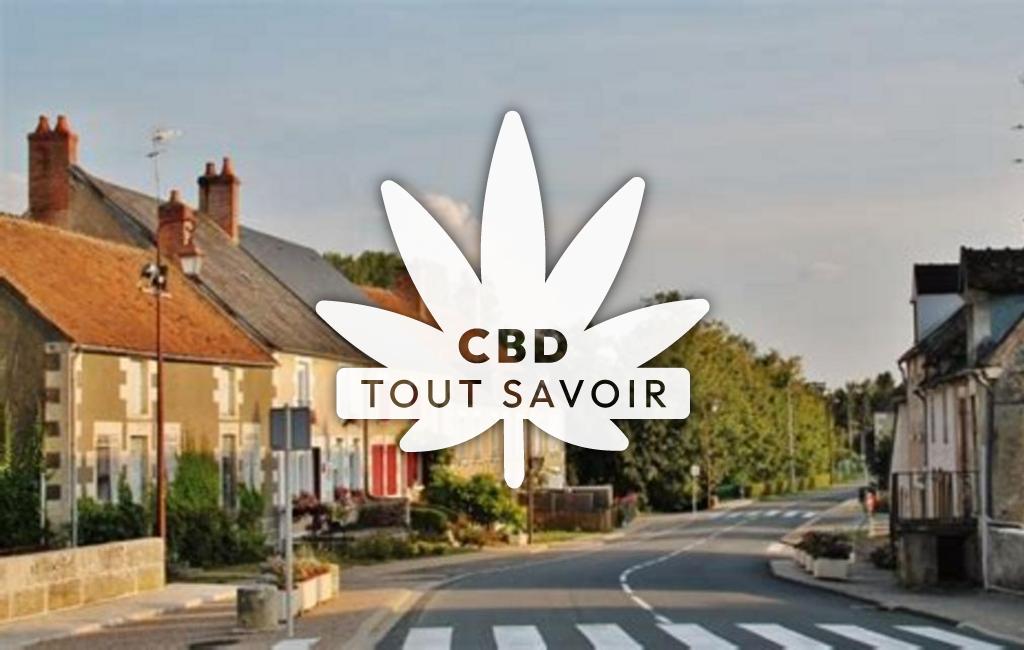 Village à Saint-Bouize avec feuille Cannabis CBD