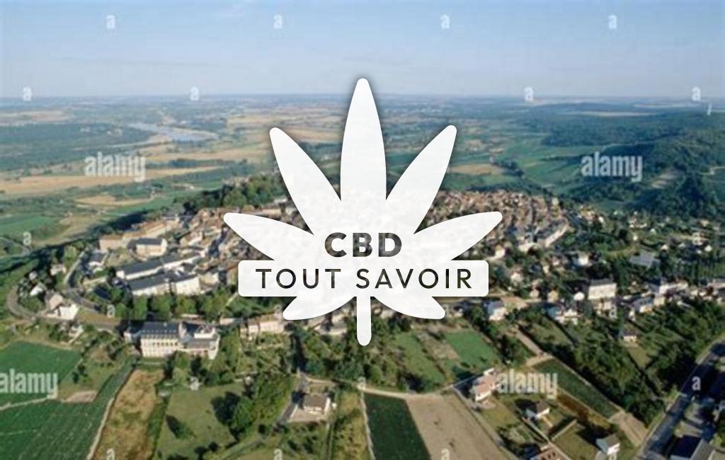 Village à Sancerre avec feuille Cannabis CBD