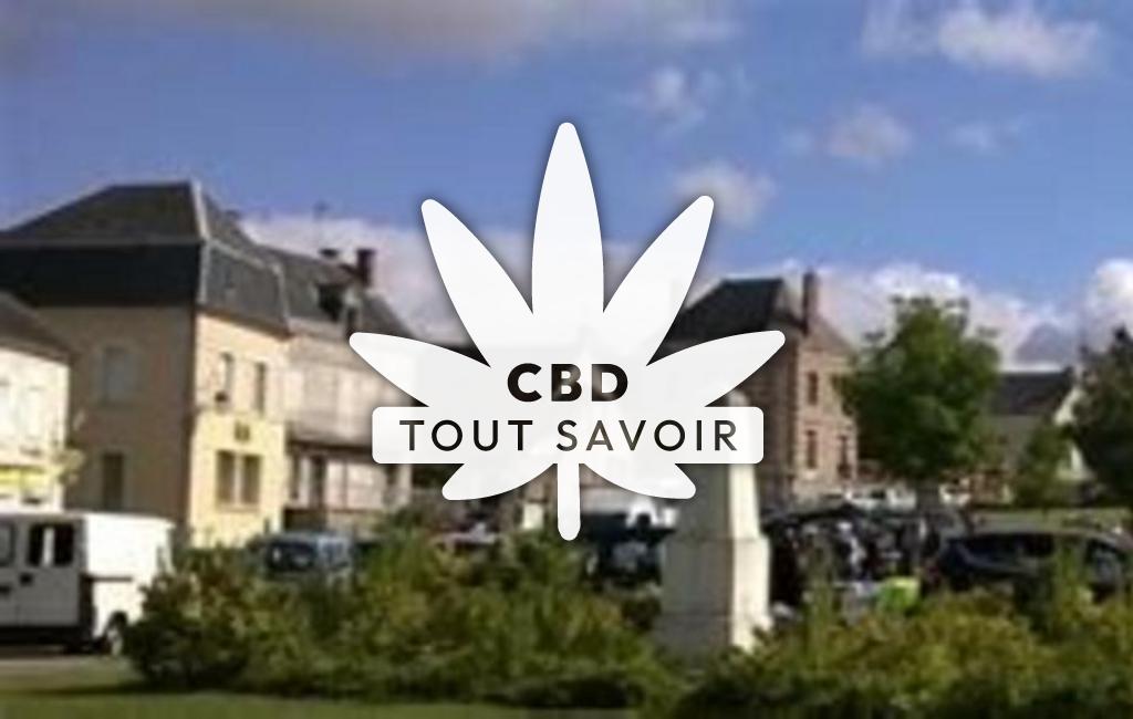 Village à Veaugues avec feuille Cannabis CBD