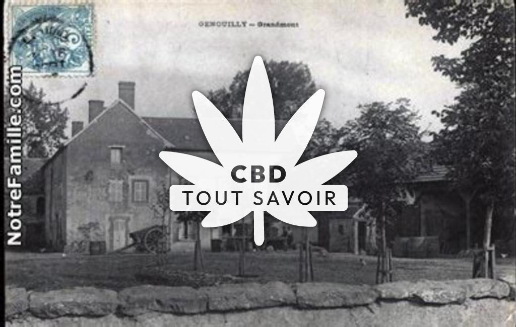 Village à Genouilly avec feuille Cannabis CBD