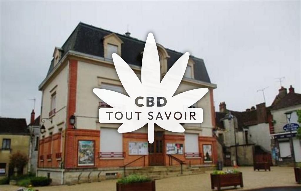 Village à Gracay avec feuille Cannabis CBD