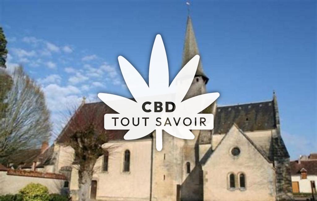 Village à Nohant-en-Gracay avec feuille Cannabis CBD