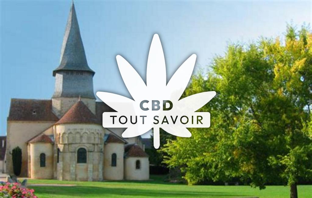 Village à Saint-Outrille avec feuille Cannabis CBD