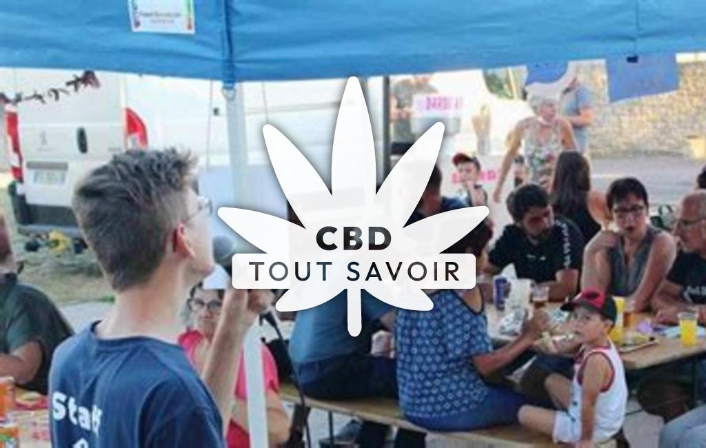 Village à Arcay avec feuille Cannabis CBD