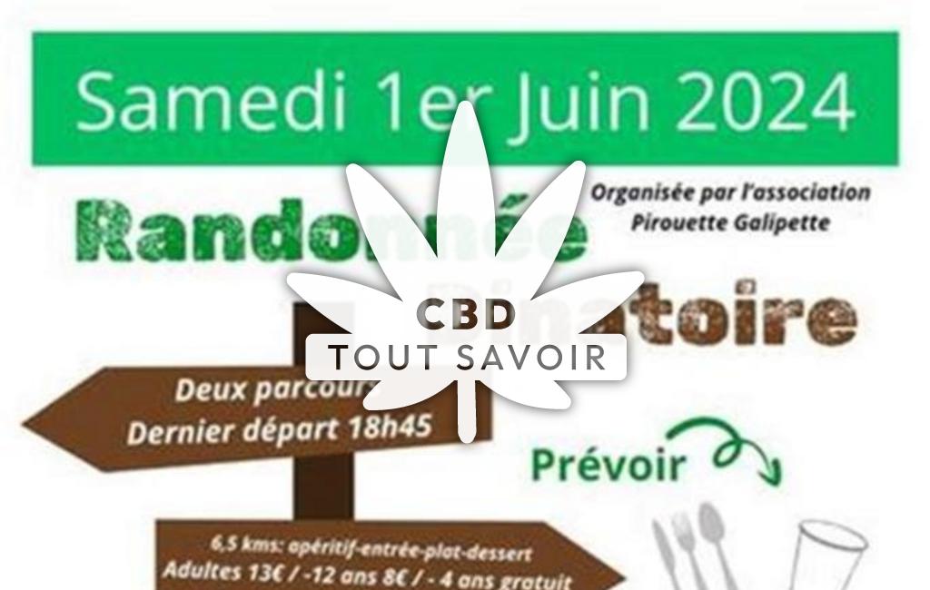 Village à Saint-Just avec feuille Cannabis CBD