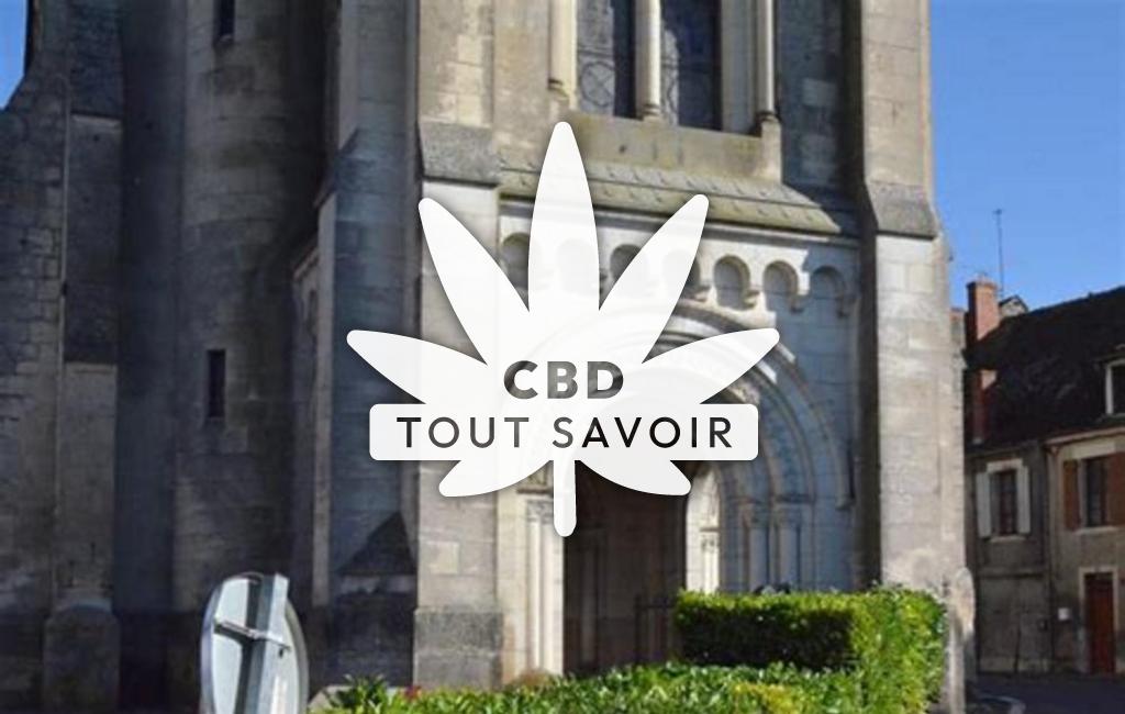 Village à Blet avec feuille Cannabis CBD