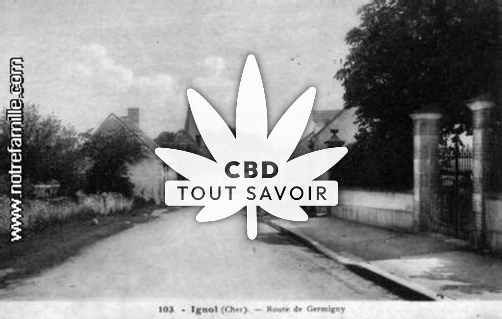 Village à Ignol avec feuille Cannabis CBD