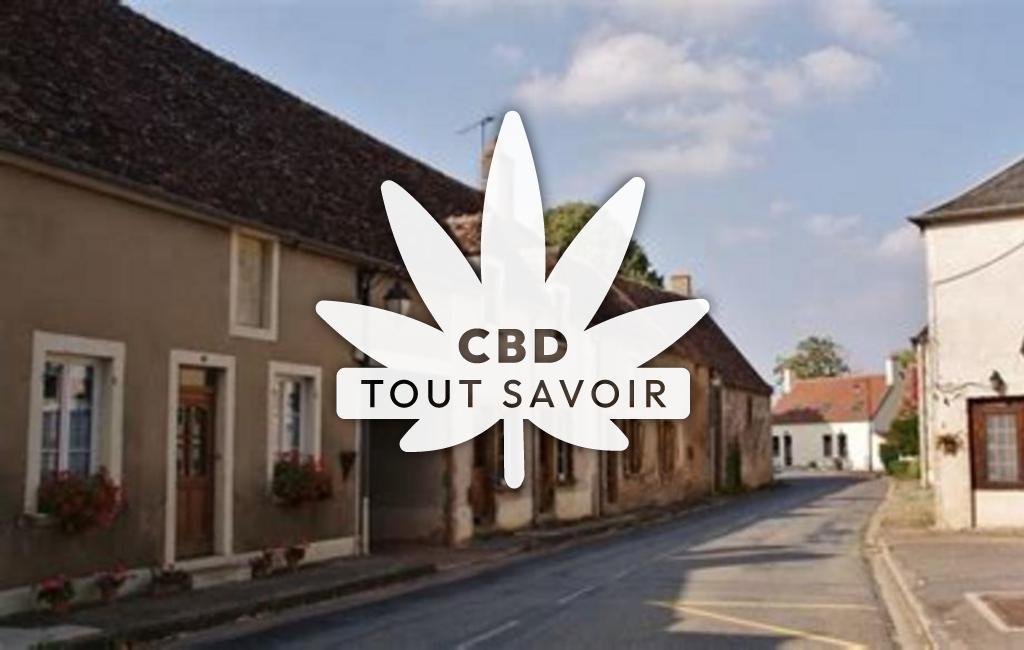 Village à Nerondes avec feuille Cannabis CBD