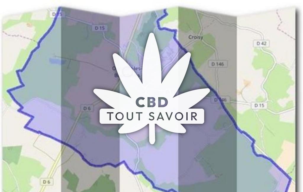 Village à Ourouer-les-Bourdelins avec feuille Cannabis CBD