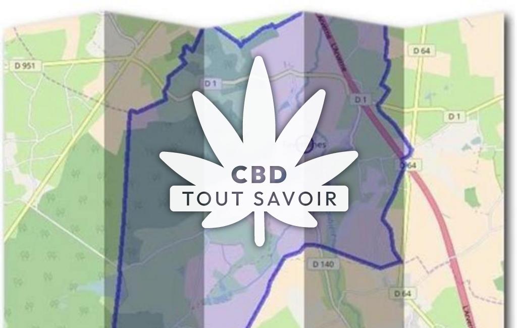 Village à Faverdines avec feuille Cannabis CBD