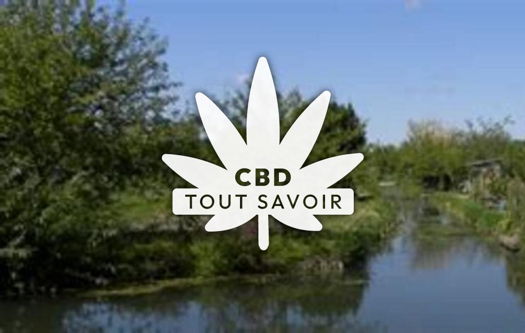 Village à La-Celette avec feuille Cannabis CBD