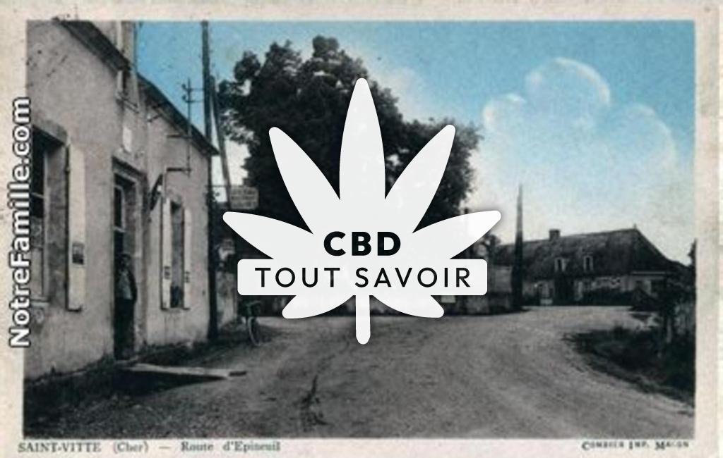 Village à Saint-Vitte avec feuille Cannabis CBD