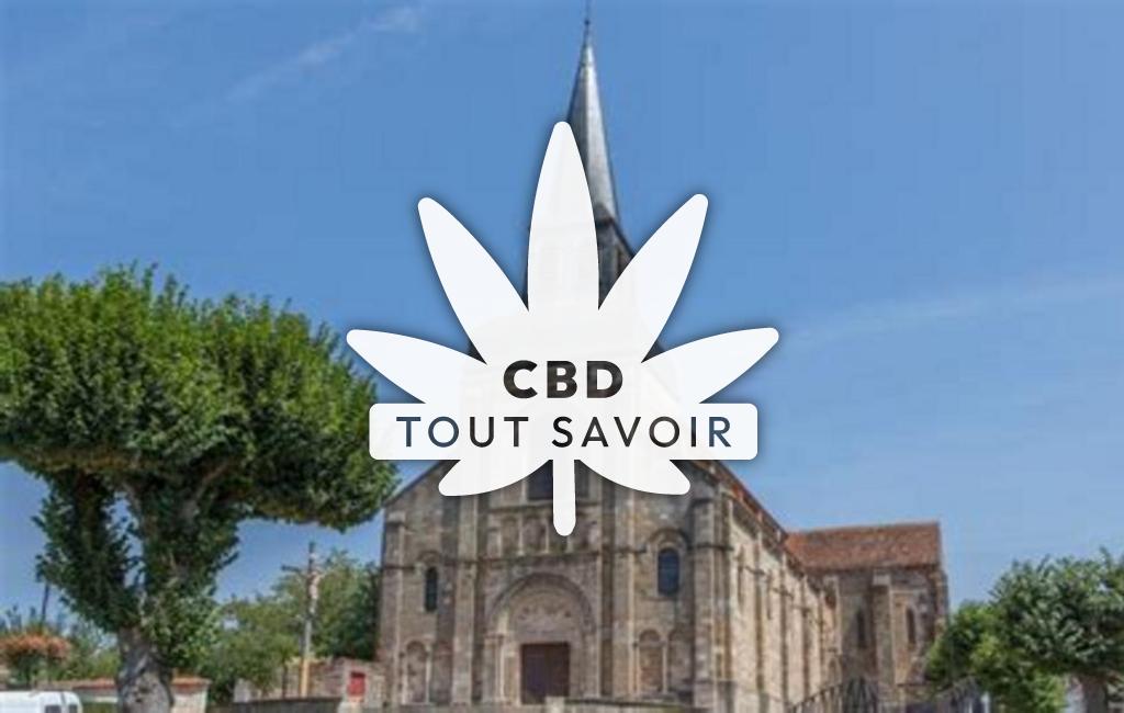 Village à Chateaumeillant avec feuille Cannabis CBD