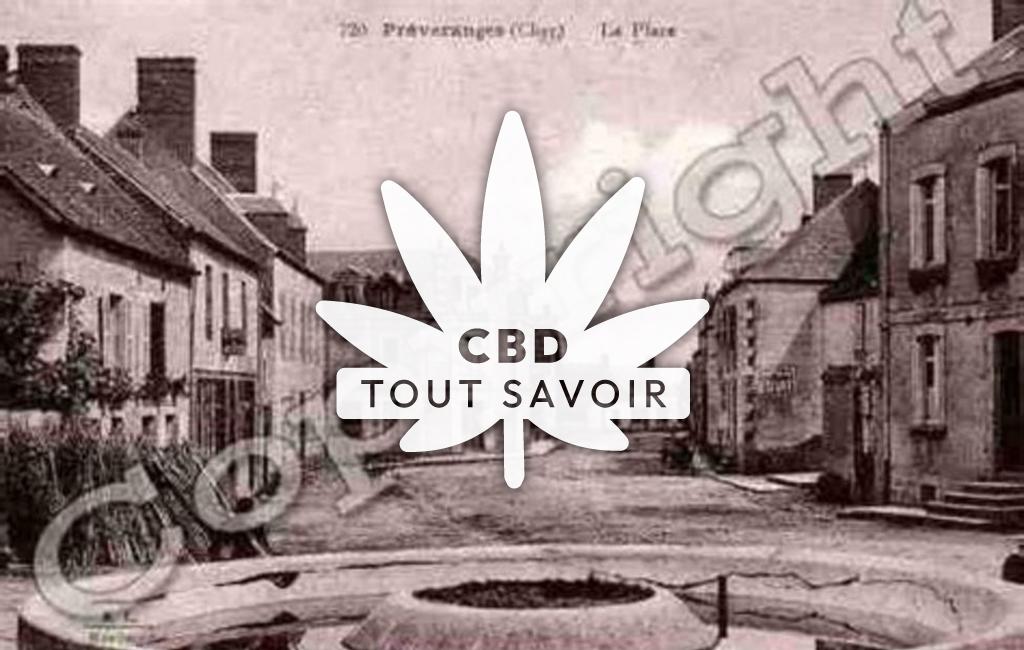 Village à Preveranges avec feuille Cannabis CBD