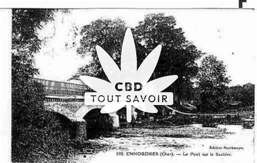 Village à Ennordres avec feuille Cannabis CBD