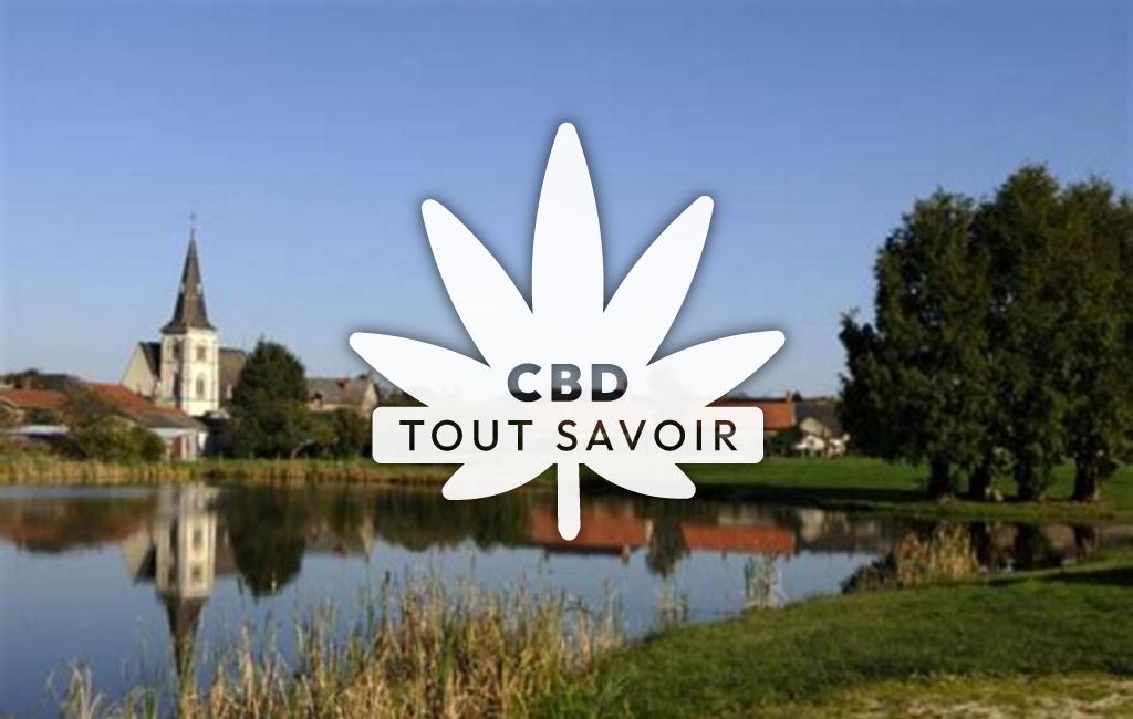 Village à Mery-Es-Bois avec feuille Cannabis CBD