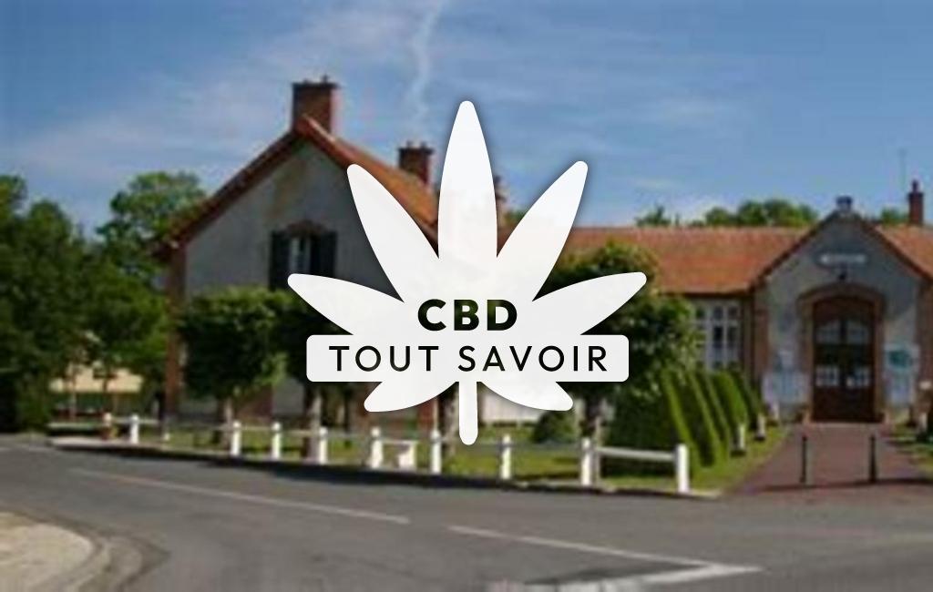 Village à Presly avec feuille Cannabis CBD