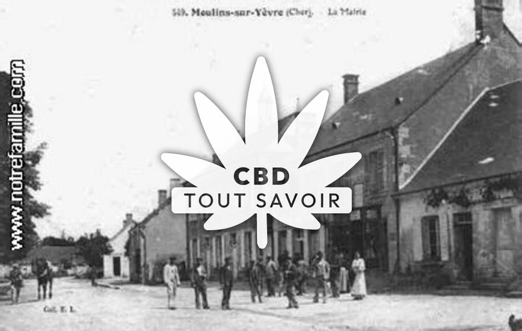 Village à Moulins-sur-Yevre avec feuille Cannabis CBD