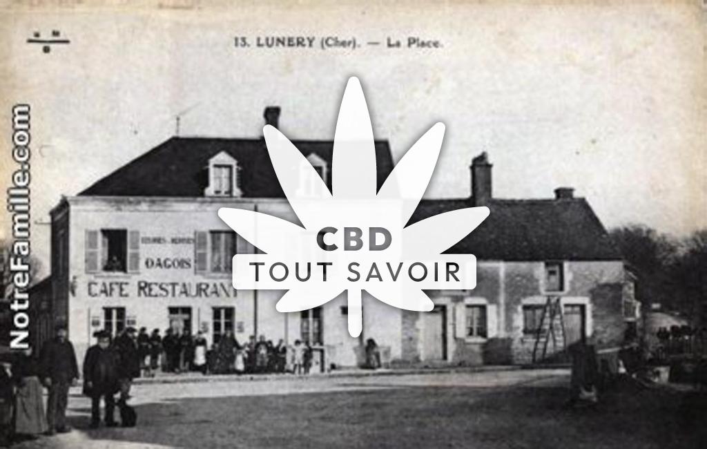 Village à Lunery avec feuille Cannabis CBD