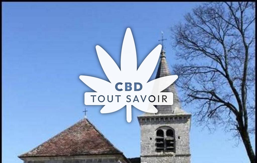 Village à Saint-Caprais avec feuille Cannabis CBD