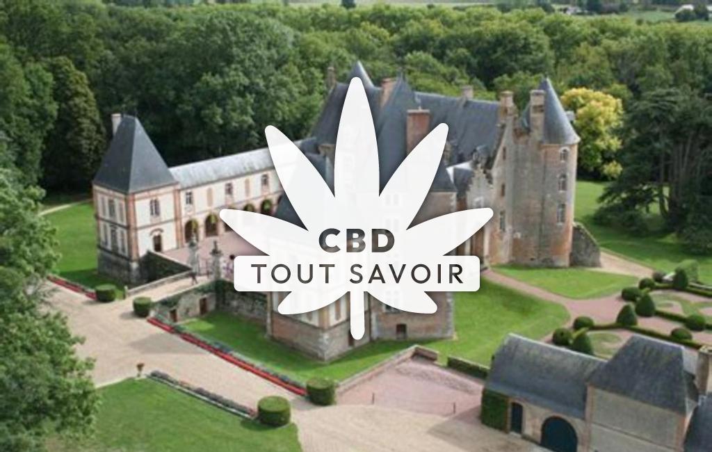 Village à Blancafort avec feuille Cannabis CBD
