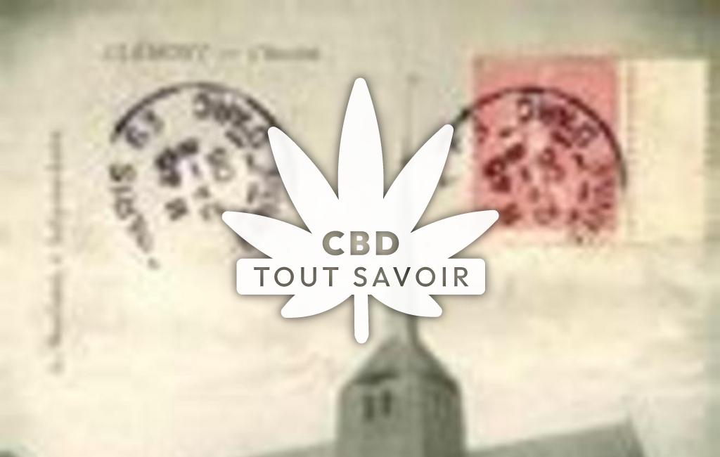 Village à Clemont avec feuille Cannabis CBD