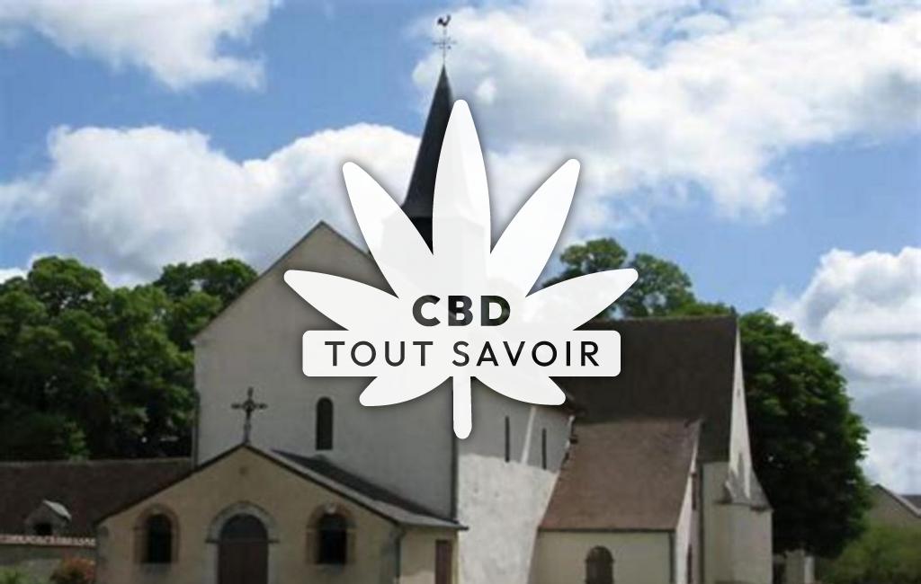 Village à Allouis avec feuille Cannabis CBD