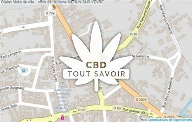 Village à Mehun-sur-Yevre avec feuille Cannabis CBD