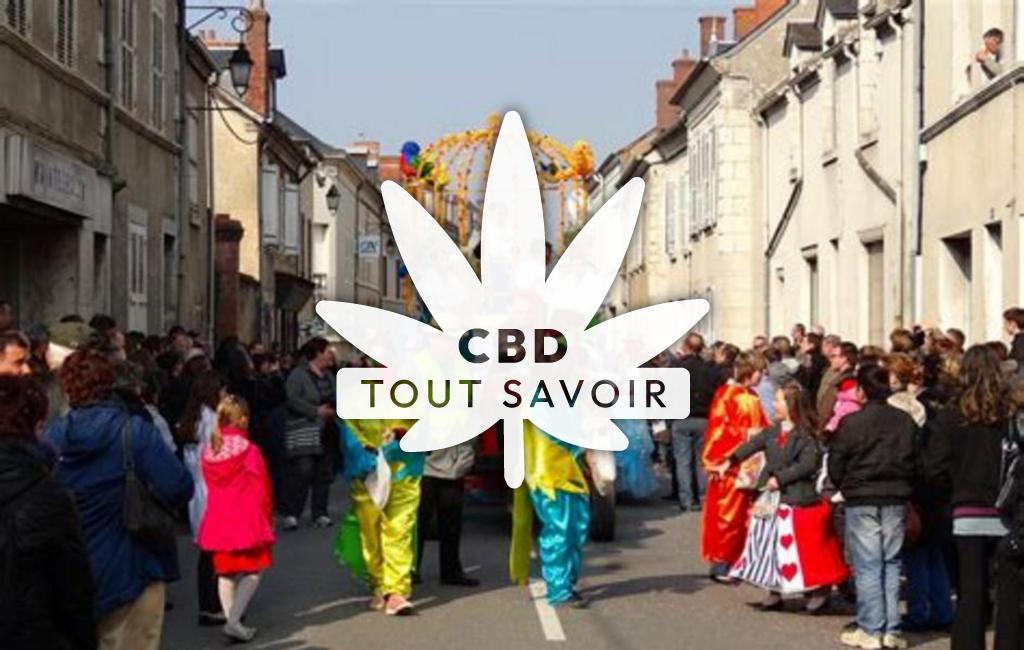 Village à Menetou-Salon avec feuille Cannabis CBD
