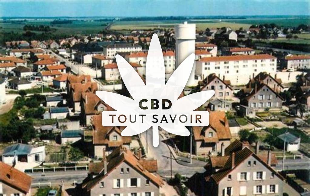 Village à Avord avec feuille Cannabis CBD