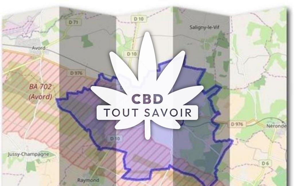 Village à Bengy-sur-Craon avec feuille Cannabis CBD