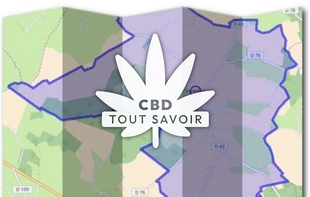 Village à Vereaux avec feuille Cannabis CBD