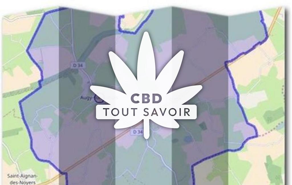 Village à Augy-sur-Aubois avec feuille Cannabis CBD