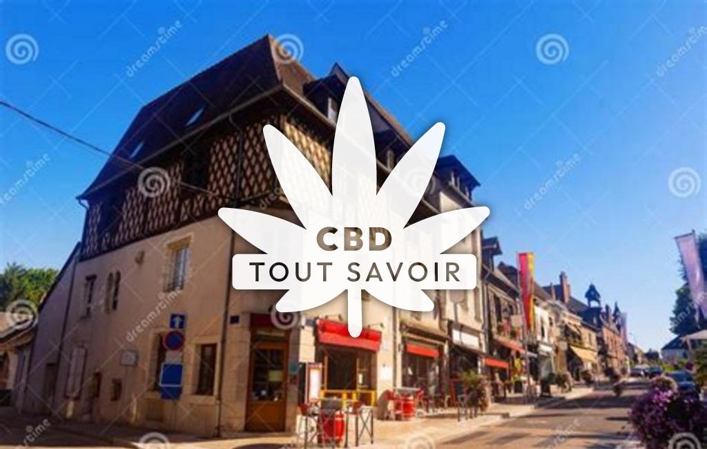 Village à Aubigny-sur-Nere avec feuille Cannabis CBD