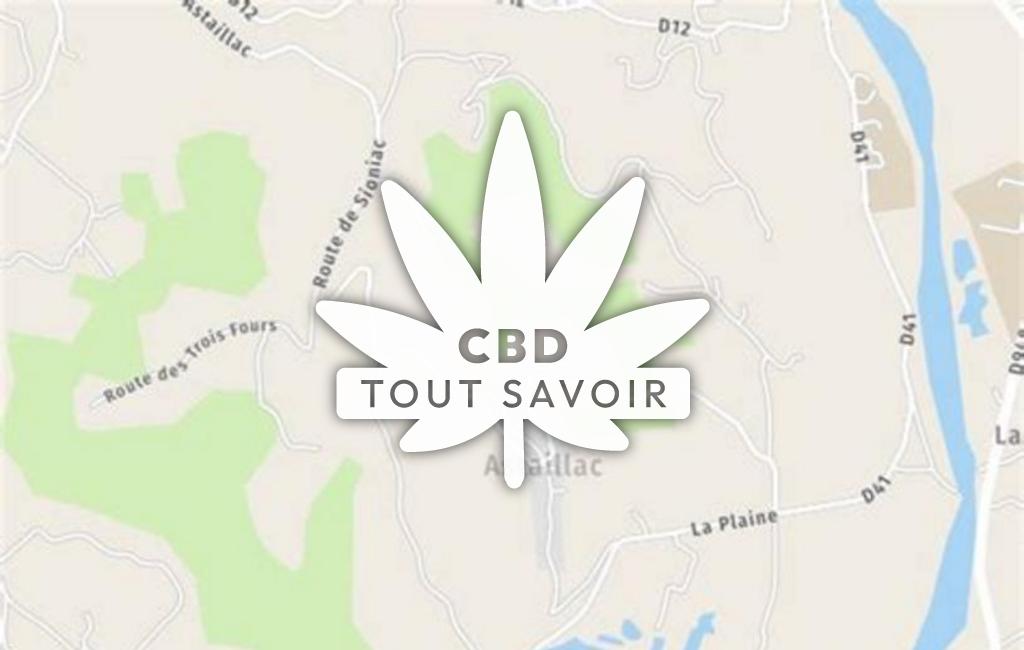 Village à Astaillac avec feuille Cannabis CBD