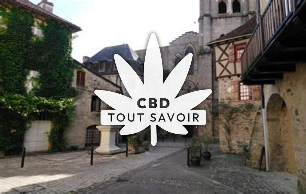 Village à Sioniac avec feuille Cannabis CBD