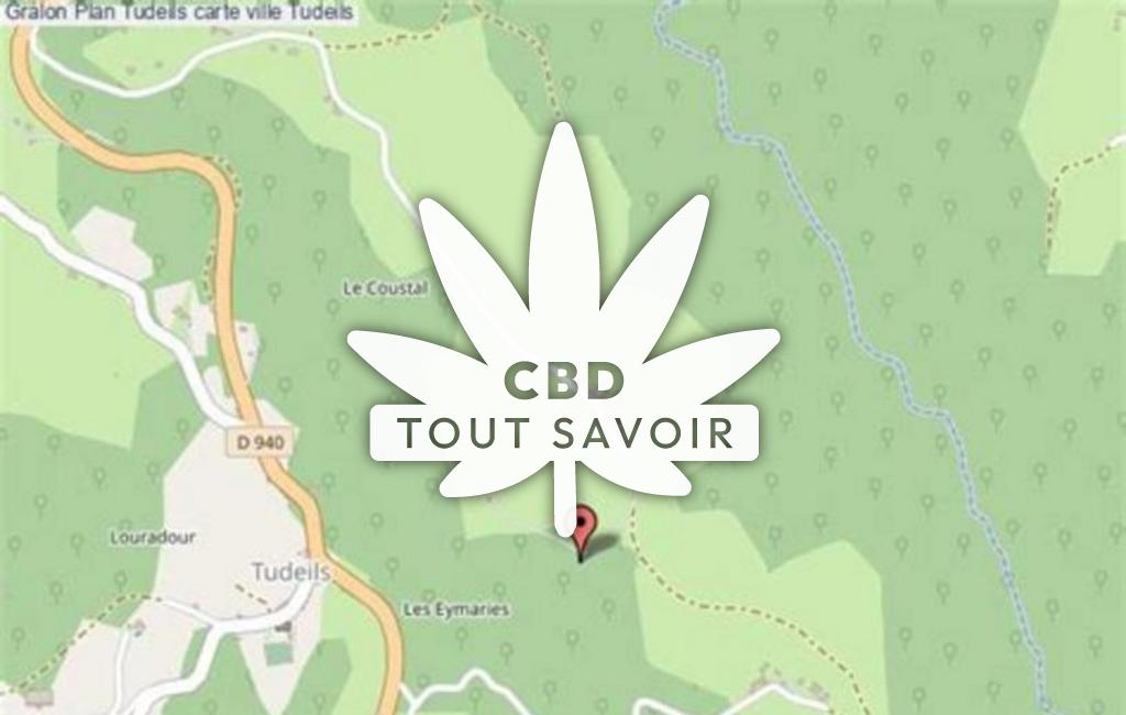 Village à Tudeils avec feuille Cannabis CBD