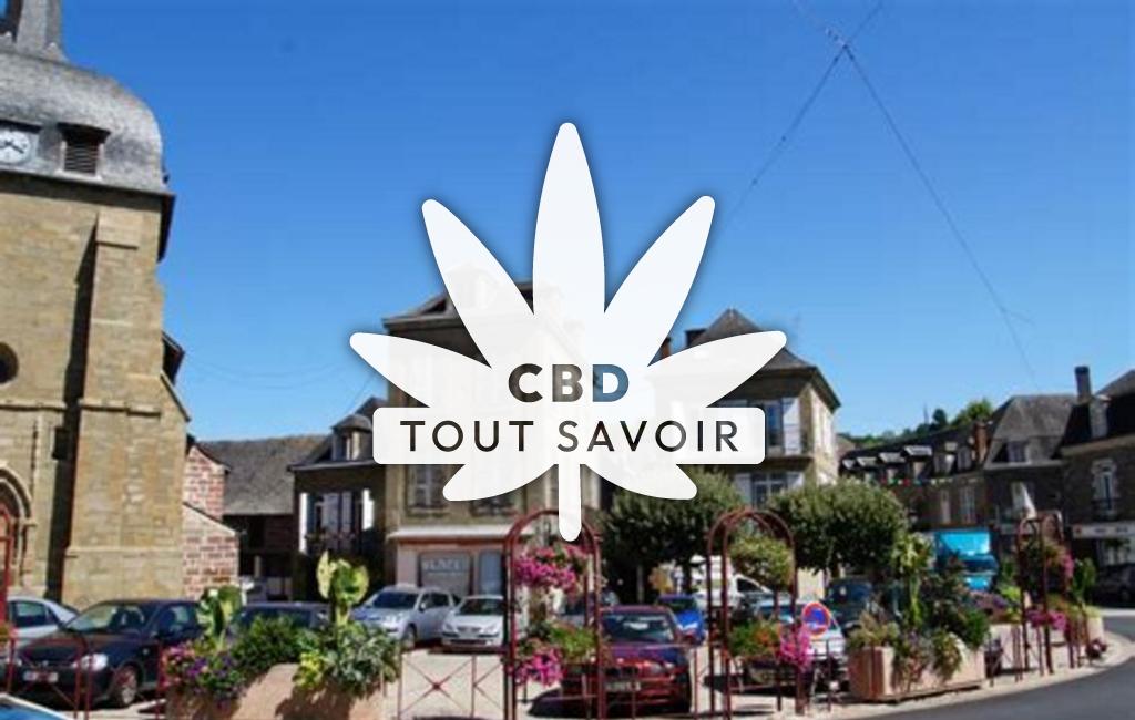 Village à Objat avec feuille Cannabis CBD