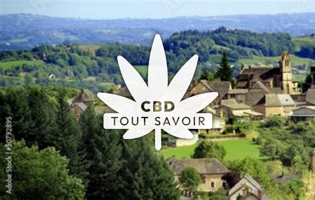 Village à Vignols avec feuille Cannabis CBD